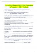 Linux Final Exam &lpar;2023-2024&rpar; Questions & Answers &vert; 100&percnt; Verified&period;