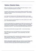 TESOL PRAXIS FINAL&vert;UPDATED&VERIFIED&vert;100&percnt; SOLVED&vert;GUARANTEED SUCCESS