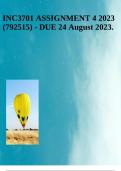 INC3701 ASSIGNMENT 4 2023 (792515) - DUE 24 August 2023.