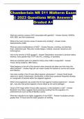 Chamberlain NR 511 Midterm Exam &commat; 2023 Questions With Answers Graded A&plus;