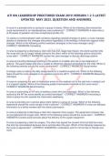 ATI RN LEADERSHIP PROCTORED EXAM 2019 VERSION 1 2 3 LATEST  UPDATES MAY 2023&period; QUESTION AND ANSWERS&period;