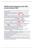 CRCR Practice Questions with 100&percnt;  correct Answers 2023