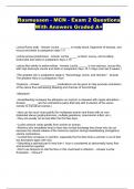 Rasmussen - MCN - Exam 2 Questions With Answers Graded A&plus;