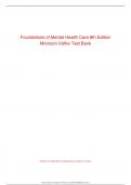Foundations of Mental Health Care 8th Edition By Morrison Test Bank Complete