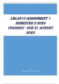 LML4810 Assignment 1 Semester 2 2023 (640290) - DUE 21 August 2023