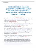 NBME CBSE REAL EXAM 200 QUESTIONS AND ANSWERS LATEST 2023-2024 (usmle step 1)MEDICAL EXAMINATION