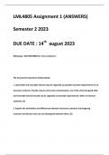 LML4805 Assignment 1 (ANSWERS) Semester 2 2023 DUE DATE : 14th  august 2023