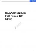 TEST BANK FOR DAVIS 'S DRUG GUIDE FOR NURSES 16TH EDITION BY VALLERANDR