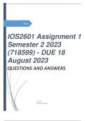 IOS2601 Assignment 1 Semester 2 2023 (718599) - DUE 18 August 2023