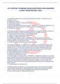 ATI CRITICAL THINKING EXAM QUESTIONS AND ANSWERS  LATEST UPDATED MAY 2023