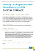 Summary CPA Program Australia - Digital Finance 2023/2024