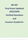  NR 507 Final Exam Latest Update 2023/2024 (ACTUAL EXAM) Verified Questions and Answers Graded A+