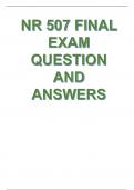 2023/2024 NR 507 FINAL EXAM QUESTION AND ANSWERS