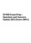Army EFMB Exam Practice Questions With 100% Correct Answers, Update 2023/2024 (GRADED A+)