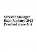 Servsafe Manager Exam Practice Questions With Answers | Latest Updated 2023/2024 (GRADED A+)