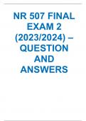 NR 507 FINAL EXAM 2 (2023/2024) – QUESTION AND ANSWERS