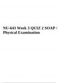 NU-643 Week 3 Physical Examination &vert; SOAP  
