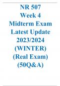 NR 507  Week 4 Midterm Exam  Latest Update 2023/2024 (WINTER) (Real Exam) (50Q&A)