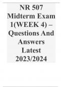 NR 507 Midterm Exam 1(WEEK 4) – Questions And Answers  Latest 2023/2024