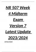 NR 507 Week 4 Midterm Exam  Version 7 Latest Update  2023/2024 ACTUAL EXAM