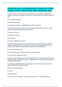 PEARSON VUE LIFE INSURANCE PRACTICE FINAL EXAM LATEST QUESTIONS AND ANSWERS 2023 