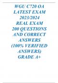 WGU C720 Oa Latest Exam 2023-2024 Real Exam 200 Questions And Correct Answers (100% Verified Answers) Grade A+