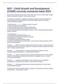 DCF - Child Growth and Development &lpar;CGDR&rpar; correctly answered latest 2023