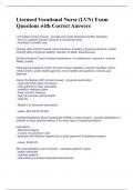 Licensed Vocational Nurse &lpar;LVN&rpar; Exam Questions with Correct Answers 