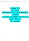 2022 RN HESI EXIT EXAM Version 1 &lpar;V1&rpar; &ndash; All 160 Questions &  Answers&excl;&excl; &lpar;Actual Screenshots from exam taken  in April 2022 A&plus;&rpar; &lpar;All Included&excl;&excl;&rpar;