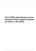 WGU D080 (Global Business) Exam Questions With 100% Correct Answers (Graded A+ 2023/2024)