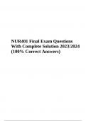 NUR401 Final Exam Questions With 100% Correct Answers | Latest UpDated 2023/2024  (GRADED)