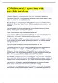CDFM Module 2&period;1 questions with complete solutions
