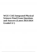 WGU C165 (Integrated Physical Sciences) Final Exam Questions and Answers - Latest Verified 2023/2024 (Graded A+)
