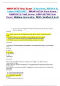 NRNP 6675 Final Exam (2 Versions, 200 Q & A, Latest-2022/2023) / NRNP 6675N Final Exam / NRNP6675 Final Exam / NRNP-6675N Final Exam: Walden University | 100% Verified Q & A |