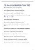 TO KILL A MOCKINGBIRD FINAL TEST&vert;UPDATED&VERIFIED&vert;100&percnt; SOLVED&vert;GUARANTEED SUCCESS