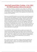 Joint Staff Annual Ethics Training - &lpar;1 hr&rpar; &lbrace;JKO JS-US010&rcub; questions with correct answers