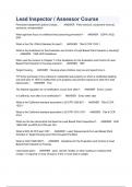 Lead Inspector &sol; Assessor Course &lpar;100&percnt; SCORED&rpar; ALL ANSWERS VERIFIED 2023