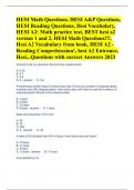 HESI Math Questions, HESI A&P Questions, HESI Reading Questions, Hesi Vocabulary, HESI A2: Math practice test, BEST hesi a2 version 1 and 2, HESI Math Questions!!!, Hesi A2 Vocabulary from book, HESI A2 - Reading Comprehension!, hesi A2 Entrance, Hesi...Q