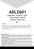 ADL2601 Assignment 1 (ANSWERS) Semester 1 2024 - DISTINCTION GUARANTEED