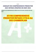 ATI RN COMPREHENSIVE PREDICTOR RETAKE &lpar;177Q & As&rpar; 2023 CHAMBERLAIN
