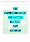 ATI COMPREHENSIVE PREDICTOR RETAKE 2023 REVISED COMPREHENSIVE PREDICTOR RETAKE