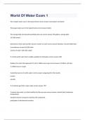 World Of Water Exam 1 questions and verified correct answers