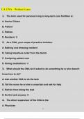 CA CNA - Written Exam 2023 Questions and Answers &lpar;Verified Answers&rpar;