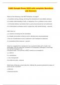 CADC Sample Exam 2022 with complete Questions and Answers  