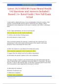 (Complete) HESI RN Exam Mental Health| Most Recent Versions|Questions and Answers Included | Passed | A+ Rated Guide | New Full Exam Actual| Guarantee A+ Score Guide 2023-2024