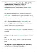 LAT Laboratory Animal Technician Exam Q&As &lpar;100&percnt; Verified Answers&rpar; Latest 2023 GRADED A&plus;
