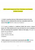 HESI Health Assessment Exam  Questions and Answers Latest 2023 - 2024 [100% correct answers]