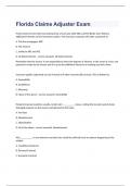 Florida Insurance Adjuster Licensing Test exam 2023 with 100&percnt; correct answers