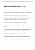 Florida Insurance Adjuster Licensing Test exam 2023 with 100&percnt; correct answers