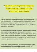 WGU D217 Accounting Information Systems MODULE'S 1 - 14 & UNIT'S 1 - 6 Test's 2023 - 2024 &lpar;Verified Answers&rpar;